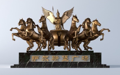 欧式人物雕像车马雕塑