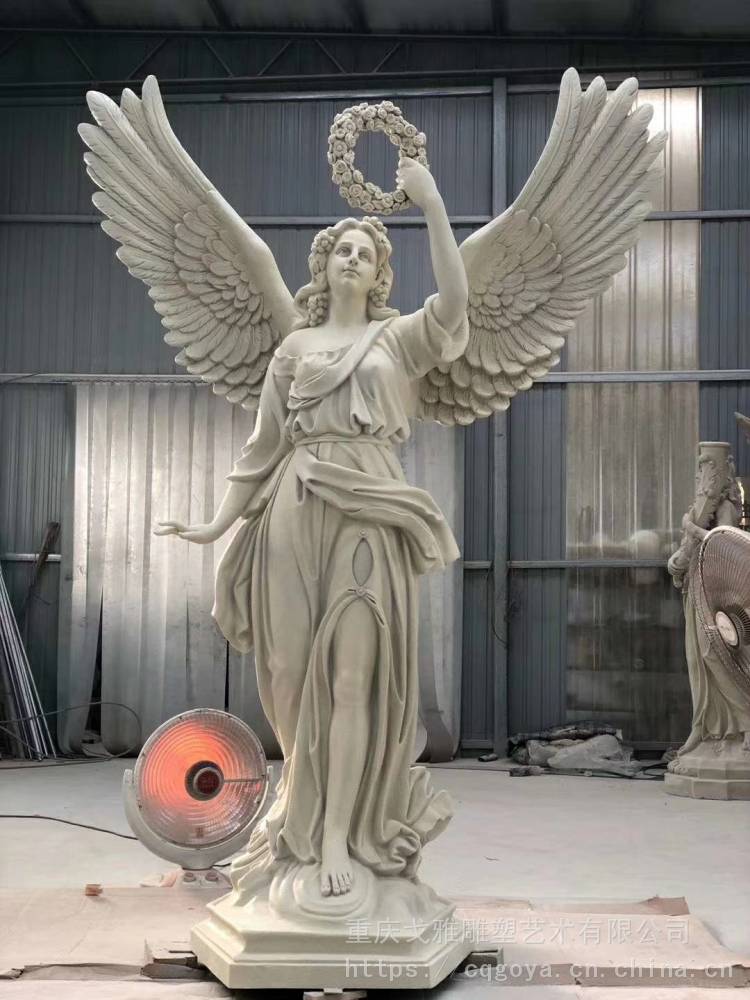 重庆砂岩人物雕塑天使的翅膀雕塑